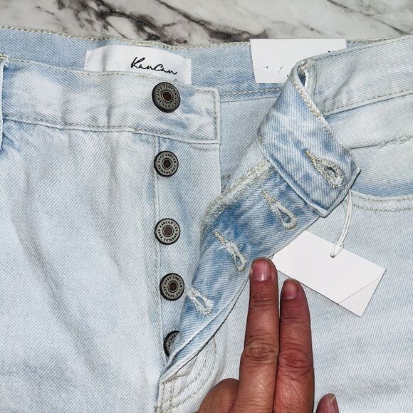 NWT | KanCan | Jean Shorts VTG 90s Distressed Button Fly | Blue | Women | XL - Picture 4 of 8